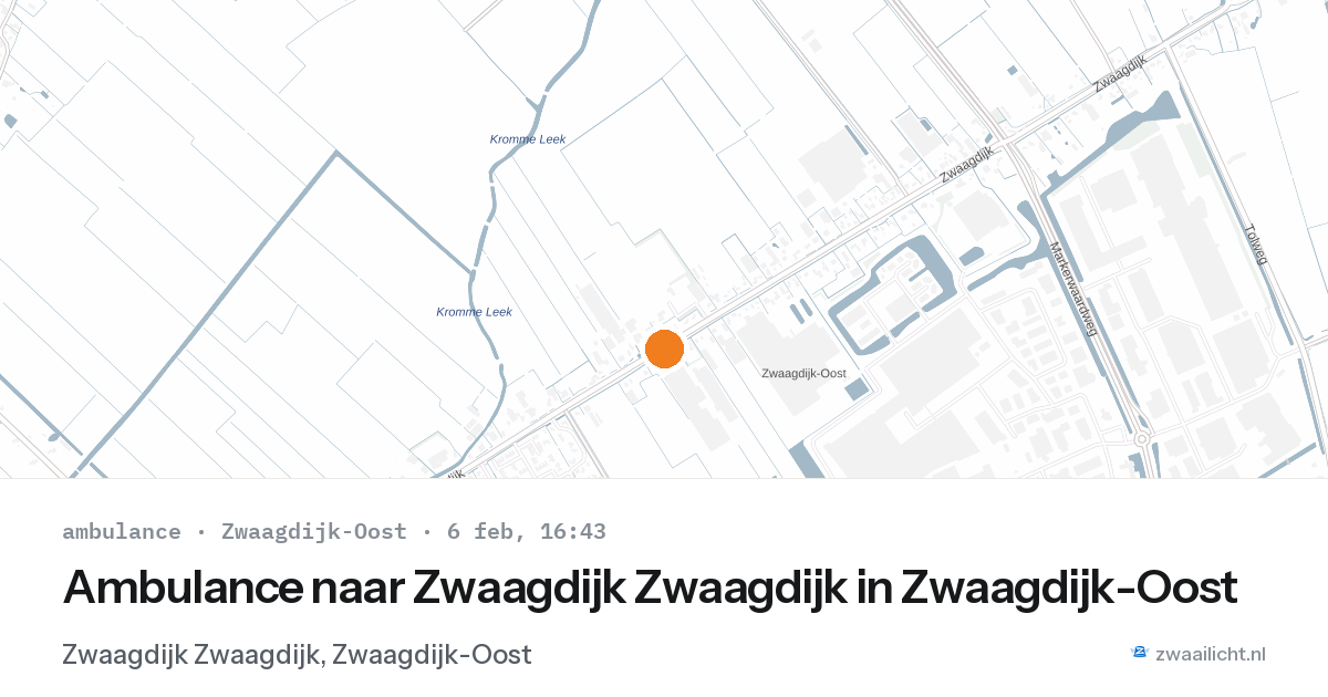 Ambulance naar Zwaagdijk Zwaagdijk in Zwaagdijk-Oost — 6 feb 2026