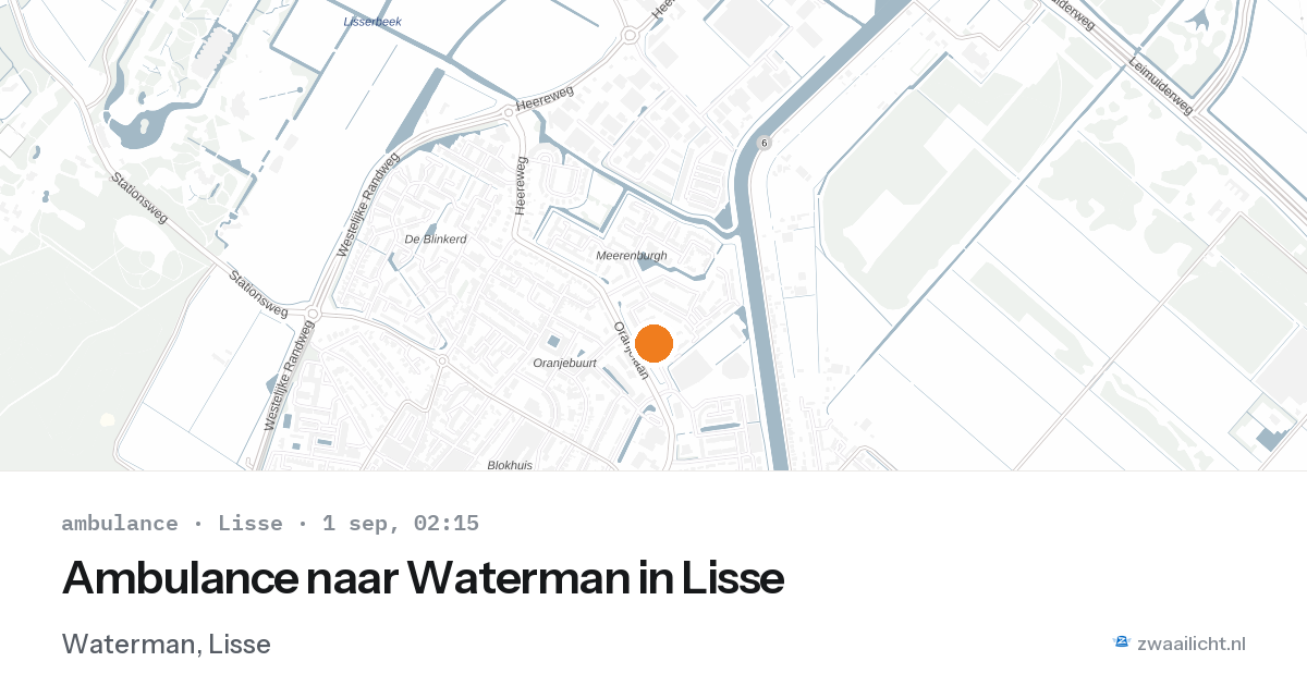 Ambulance naar Waterman in Lisse — 1 sep 2026