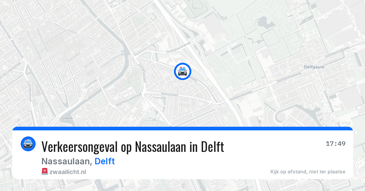 Verkeersongeval op Nassaulaan in Delft — 13 aug 2026