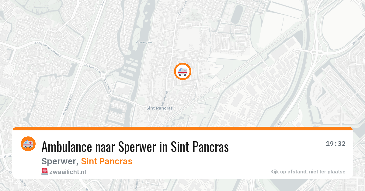 Ambulance naar Sperwer in Sint Pancras — 3 aug 2026