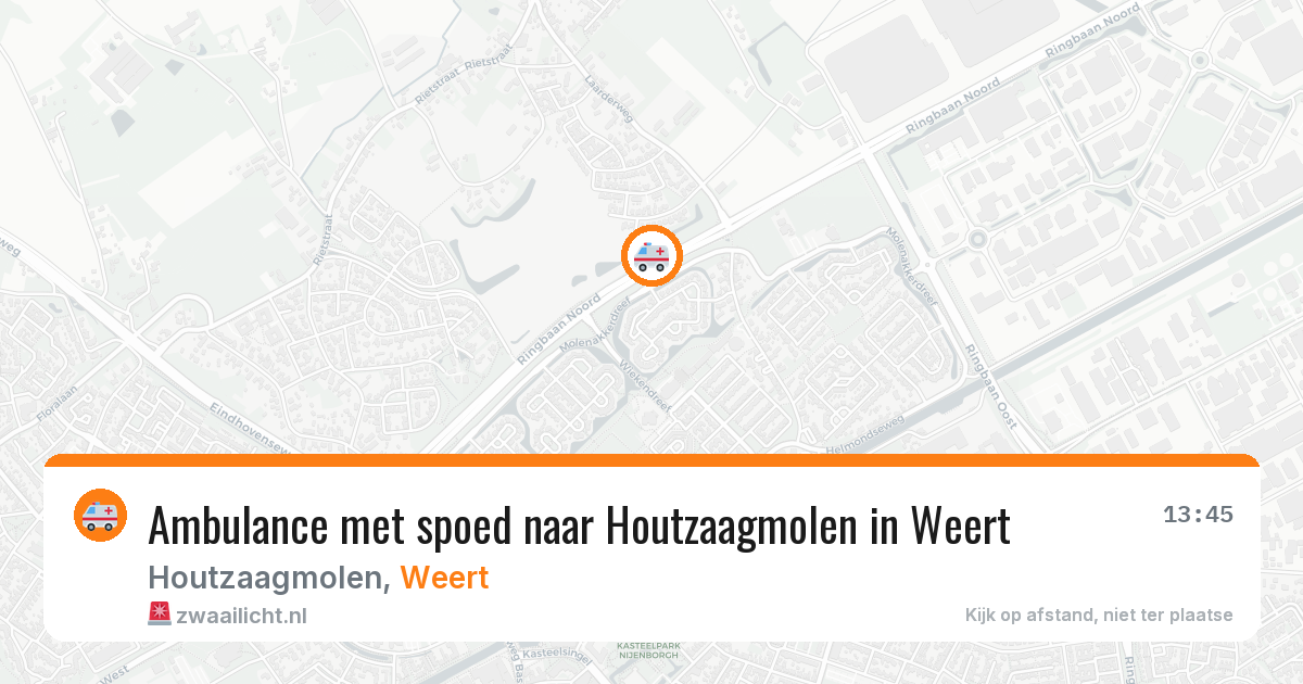Ambulance met spoed naar Houtzaagmolen in Weert — 29 mrt 2026