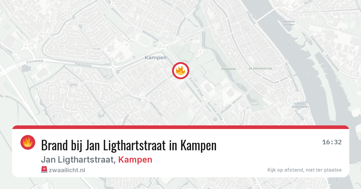 Brand bij Jan Ligthartstraat in Kampen — 11 aug 2026
