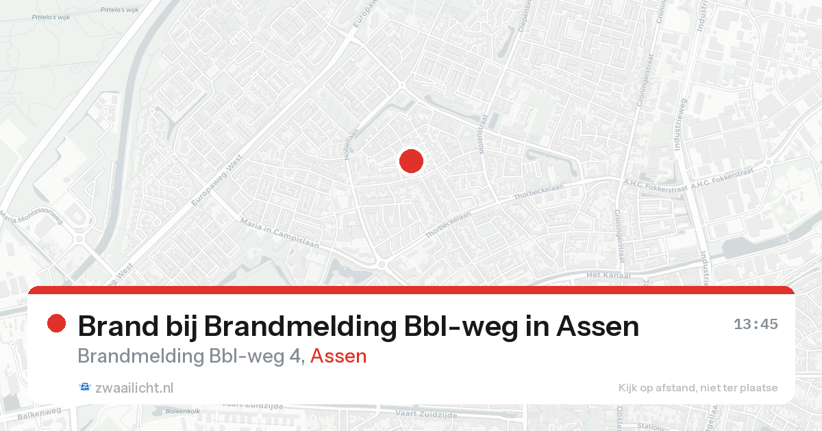 Brand bij Brandmelding Bbl-weg in Assen — 19 aug 2026