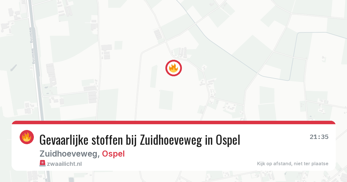 Gevaarlijke stoffen bij Zuidhoeveweg in Ospel — 29 jul 2026