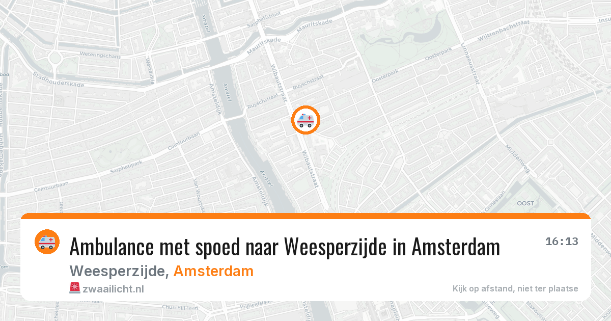 Ambulance met spoed naar Weesperzijde in Amsterdam — 13 jul 2026