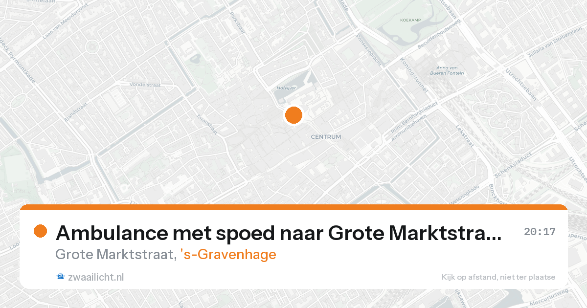 Ambulance met spoed naar Grote Marktstraat in 's-Gravenhage — 16 aug 2026