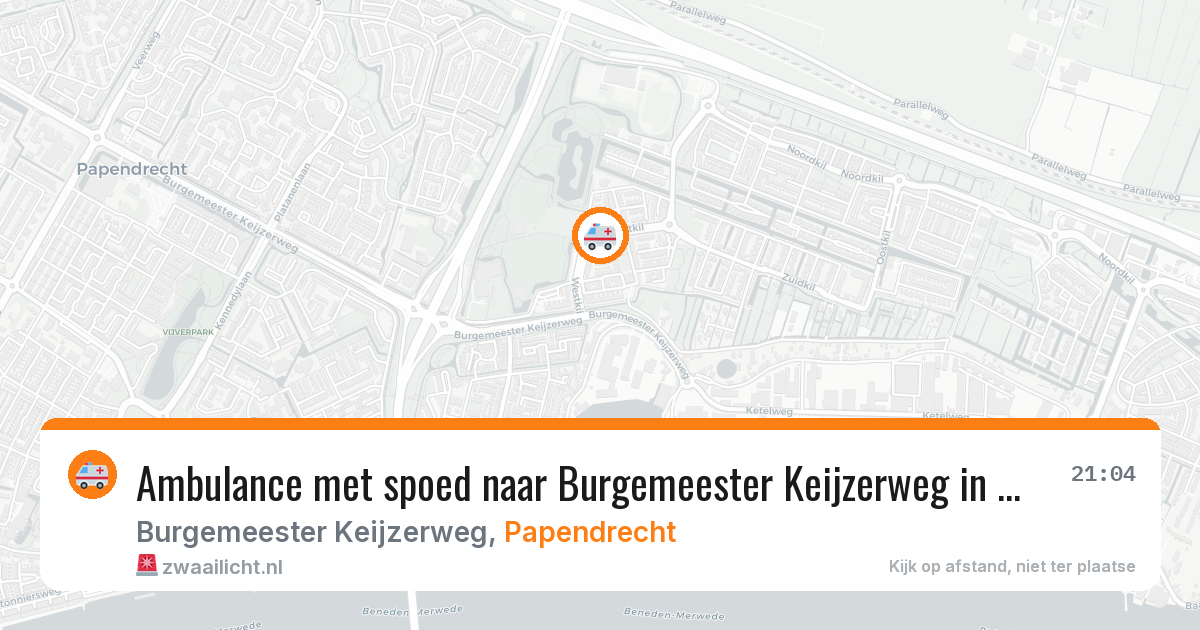 Ambulance met spoed naar Burgemeester Keijzerweg in Papendrecht — 16 mei 2026