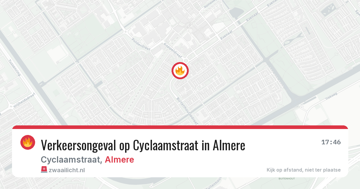 Verkeersongeval op Cyclaamstraat in Almere — 19 jun 2026