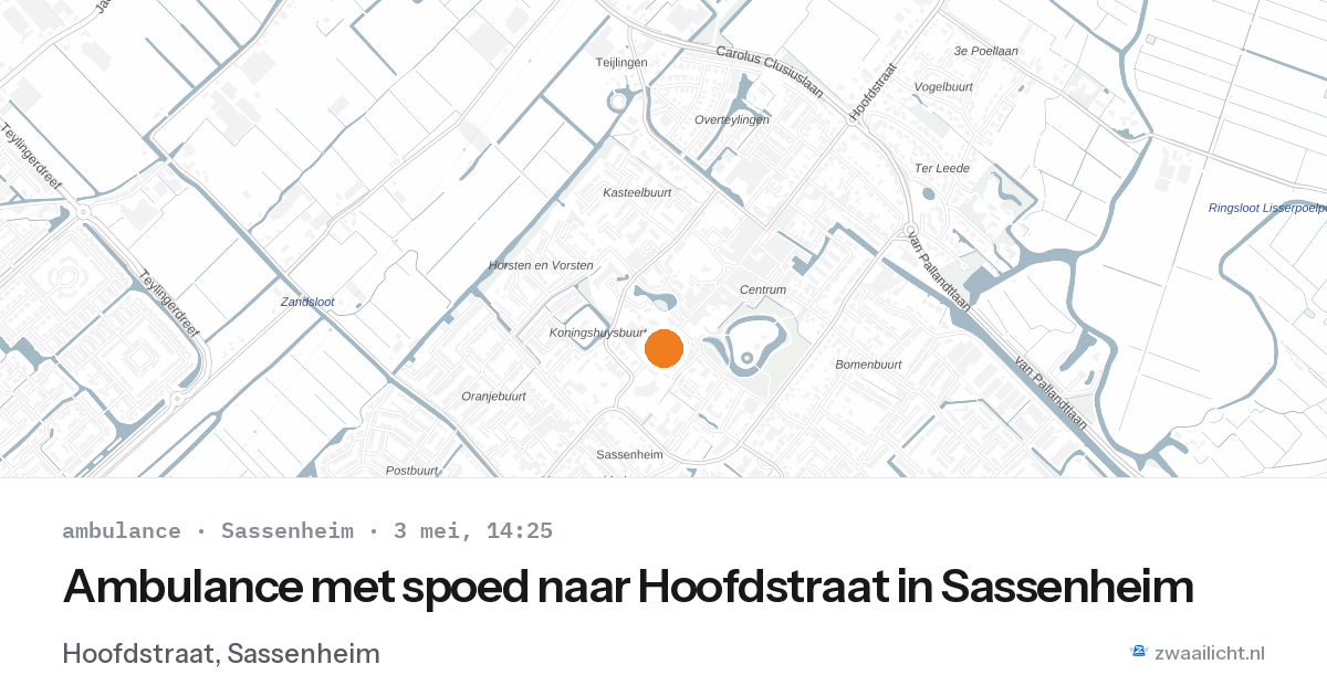 Ambulance met spoed naar Hoofdstraat in Sassenheim — 3 mei 2026