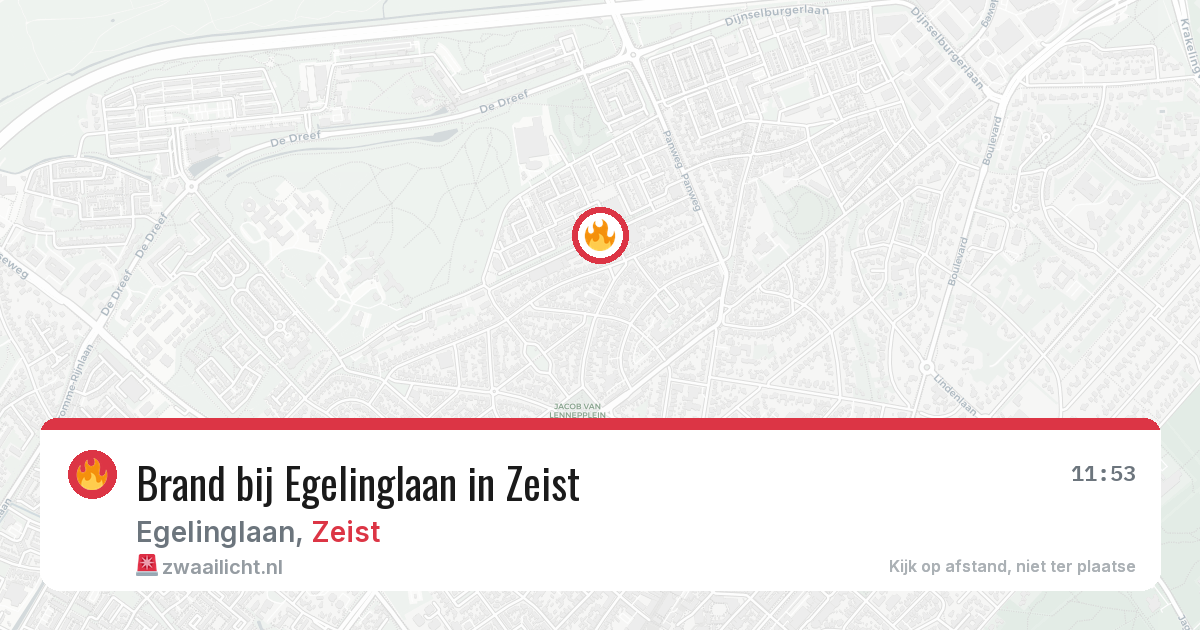 Brand bij Egelinglaan in Zeist — 20 jun 2026