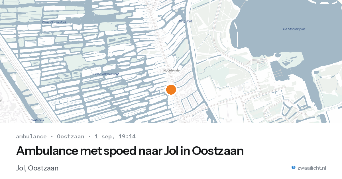 Ambulance met spoed naar Jol in Oostzaan — 1 sep 2026