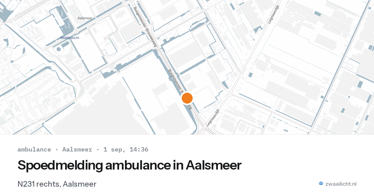 Spoedmelding ambulance in Aalsmeer — 1 sep 2026