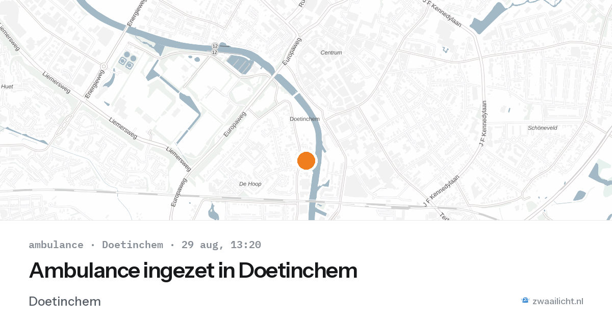 Ambulance ingezet in Doetinchem — 29 aug 2026