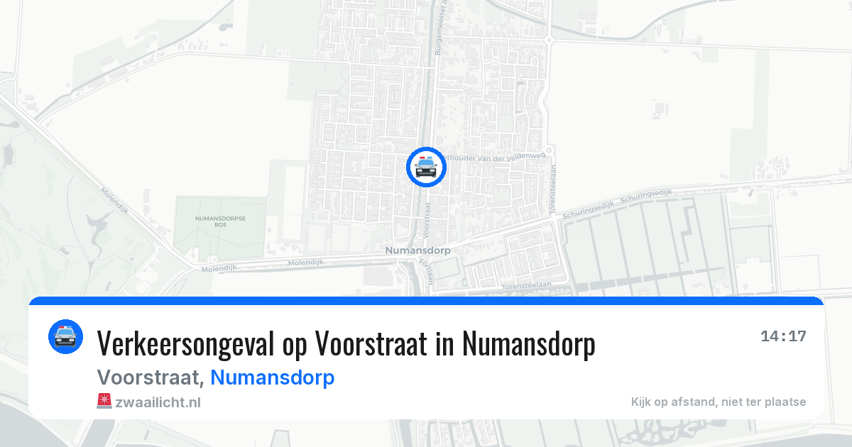 Verkeersongeval op Voorstraat in Numansdorp — 10 aug 2026