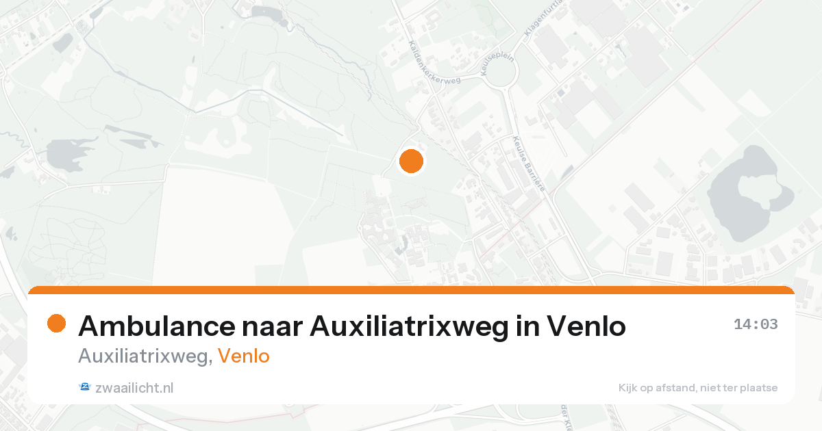 Ambulance naar Auxiliatrixweg in Venlo — 21 aug 2026