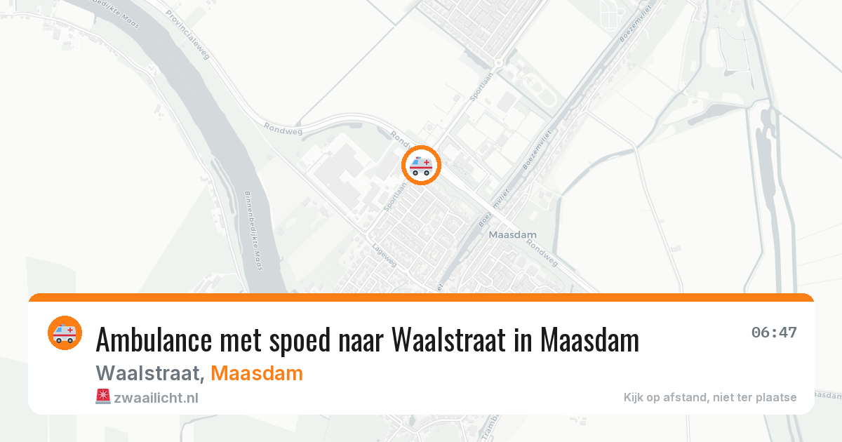 Ambulance met spoed naar Waalstraat in Maasdam — 25 jul 2026