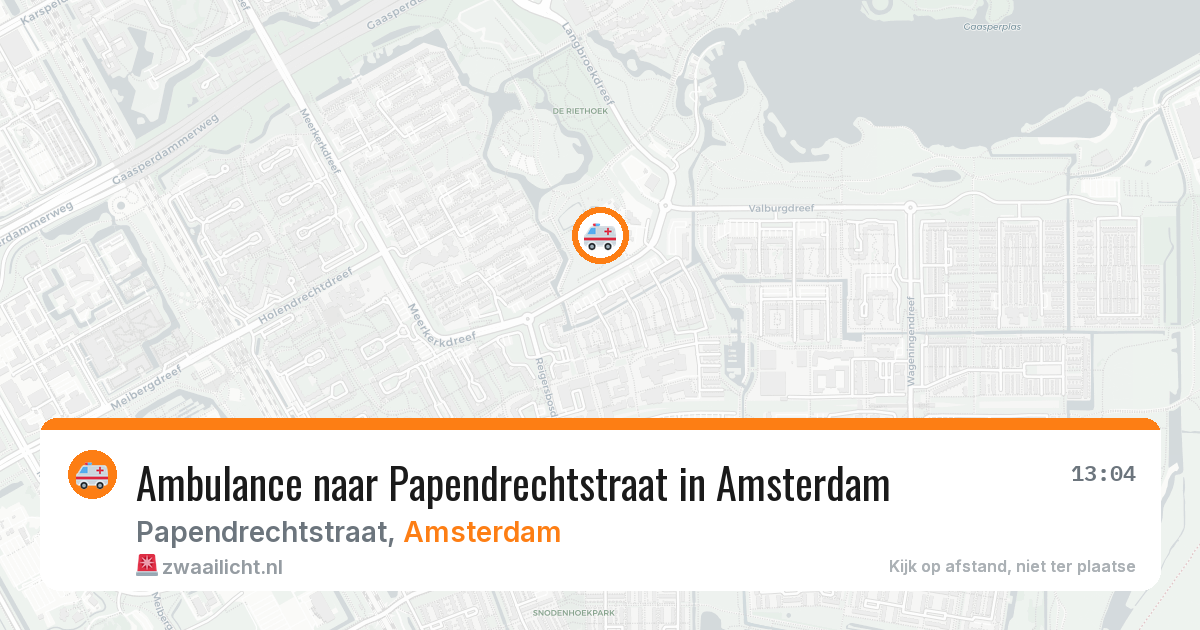 Ambulance naar Papendrechtstraat in Amsterdam — 4 apr 2026