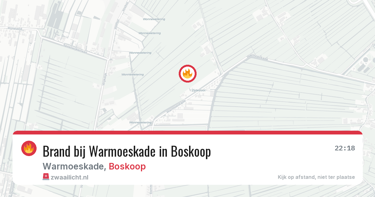 Brand bij Warmoeskade in Boskoop — 27 jun 2026