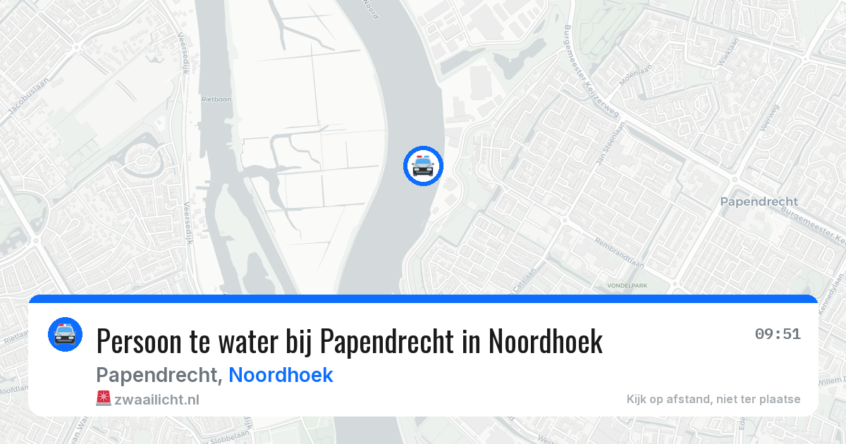 Persoon te water bij Papendrecht in Noordhoek — 16 jun 2026
