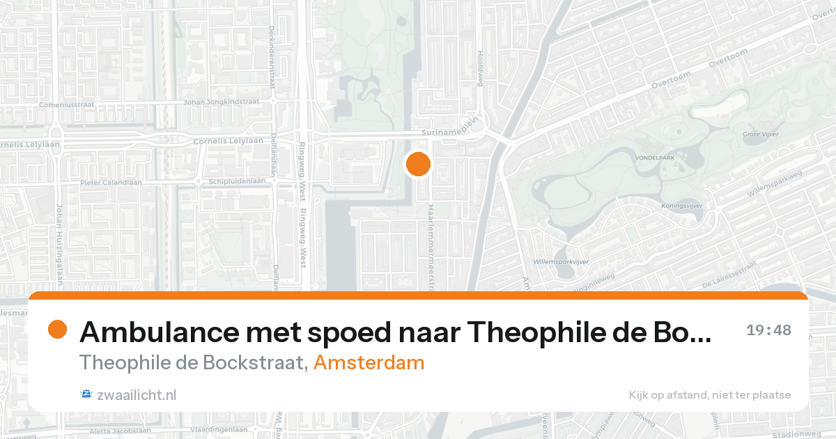 Ambulance met spoed naar Theophile de Bockstraat in Amsterdam — 21 aug 2026