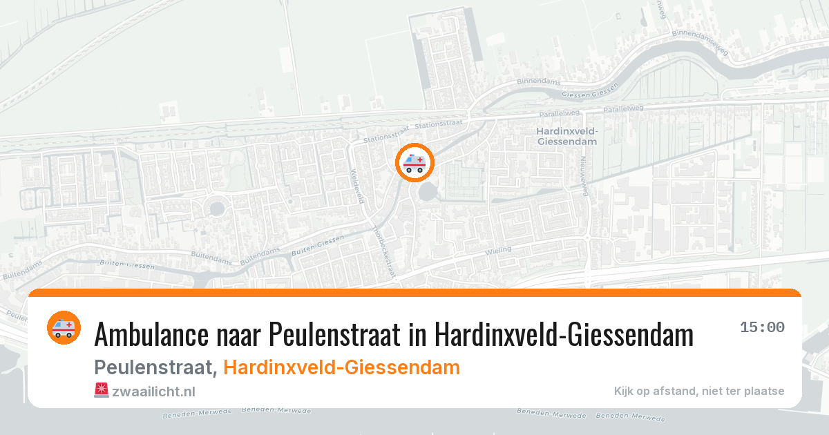 Ambulance naar Peulenstraat in Hardinxveld-Giessendam — 12 aug 2026