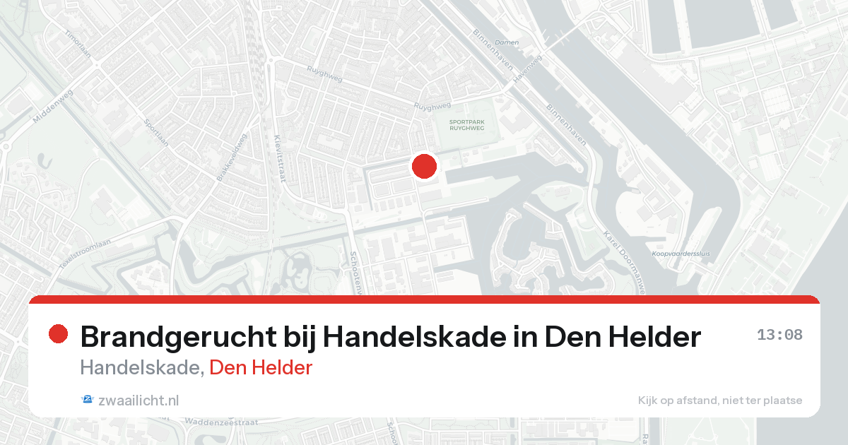 Brandgerucht bij Handelskade in Den Helder — 22 aug 2026