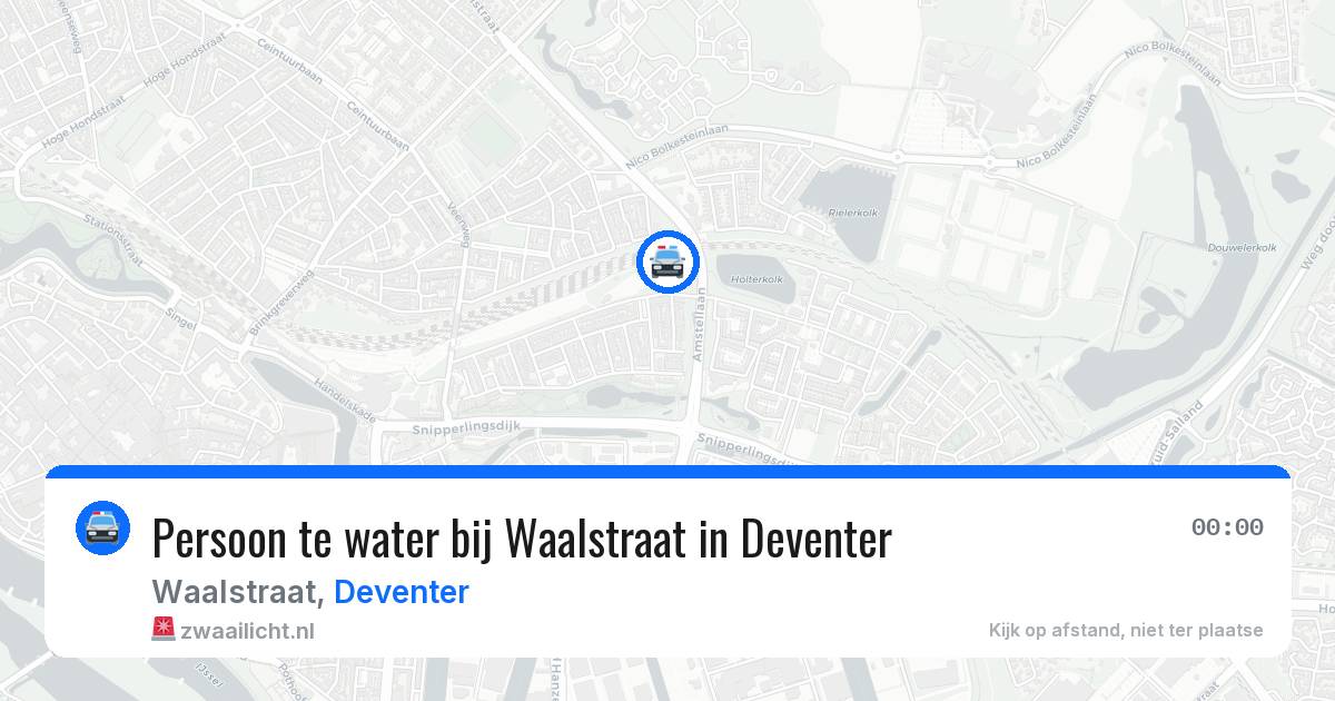 Persoon te water bij Waalstraat in Deventer — 12 jul 2026