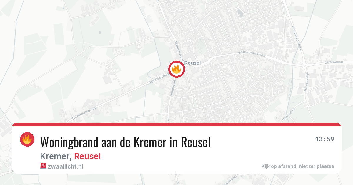 Woningbrand aan de Kremer in Reusel — 14 apr 2026