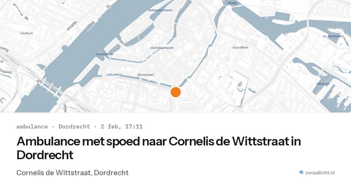 Ambulance met spoed naar Cornelis de Wittstraat in Dordrecht — 2 feb 2026