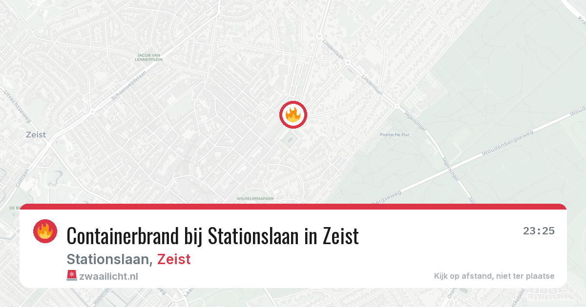 Containerbrand bij Stationslaan in Zeist — 17 jan 2026