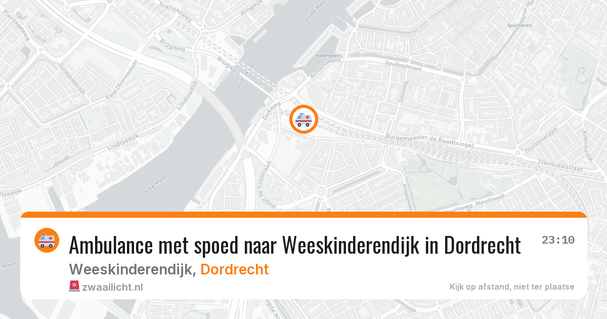 Ambulance met spoed naar Weeskinderendijk in Dordrecht — 18 jul 2026
