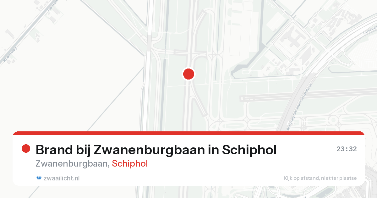 Brand bij Zwanenburgbaan in Schiphol — 25 aug 2026
