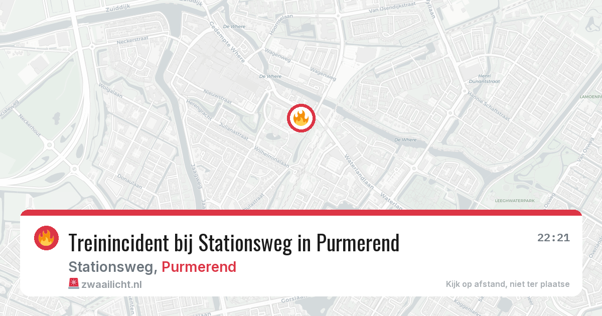 Treinincident bij Stationsweg in Purmerend — 26 jun 2026