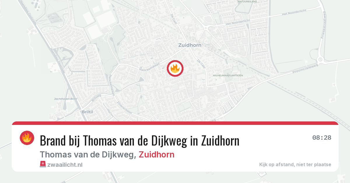 Brand bij Thomas van de Dijkweg in Zuidhorn — 31 mrt 2026