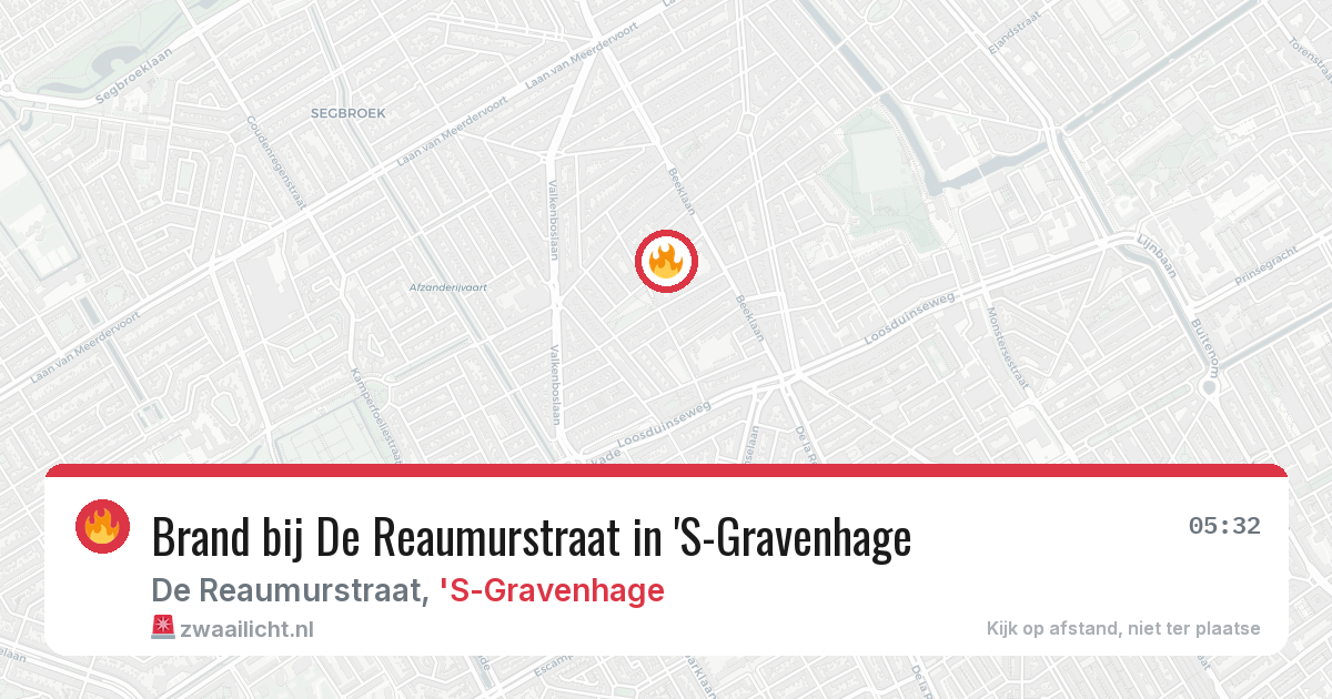 Brand bij De Reaumurstraat in 'S-Gravenhage — 15 feb 2026