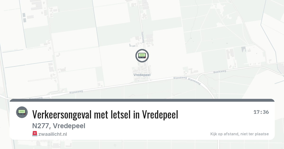 Verkeersongeval met letsel in Vredepeel — 19 mei 2026