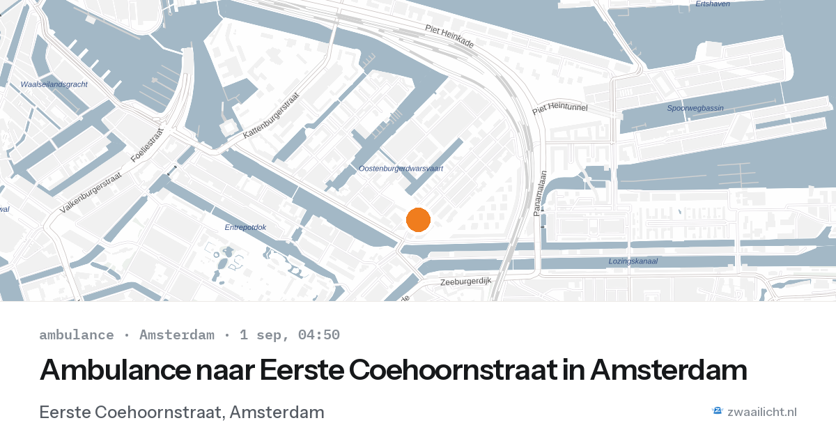 Ambulance naar Eerste Coehoornstraat in Amsterdam — 1 sep 2026