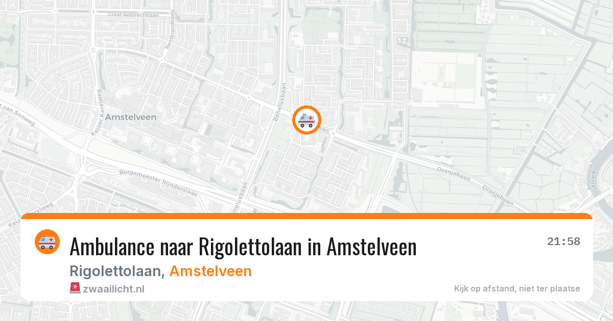Ambulance naar Rigolettolaan in Amstelveen — 20 jun 2026