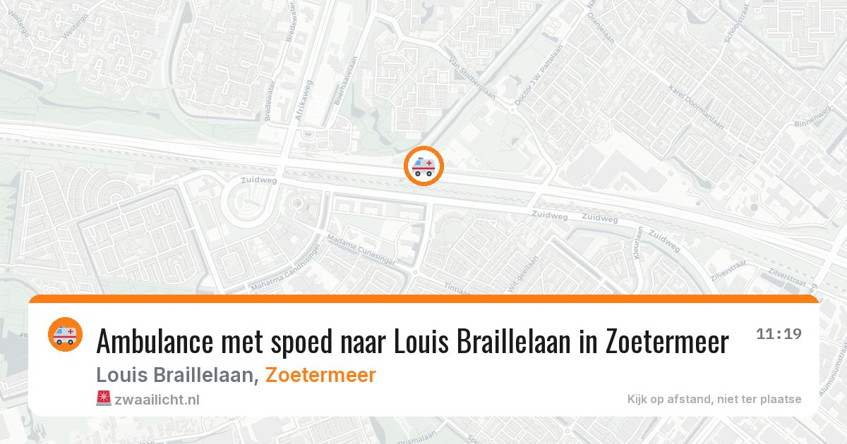 Ambulance met spoed naar Louis Braillelaan in Zoetermeer — 12 mei 2026