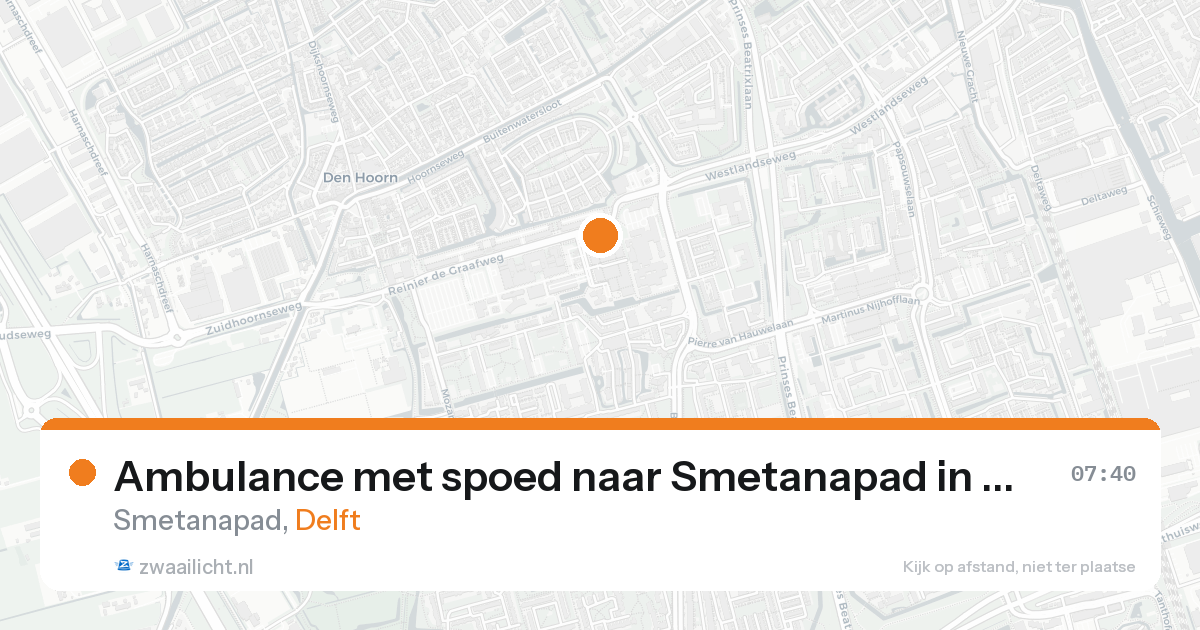 Ambulance met spoed naar Smetanapad in Delft — 20 aug 2026