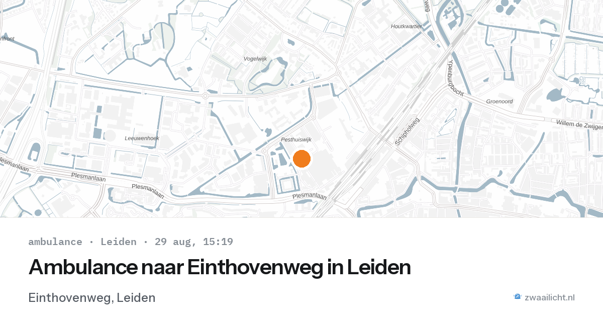 Ambulance naar Einthovenweg in Leiden — 29 aug 2026