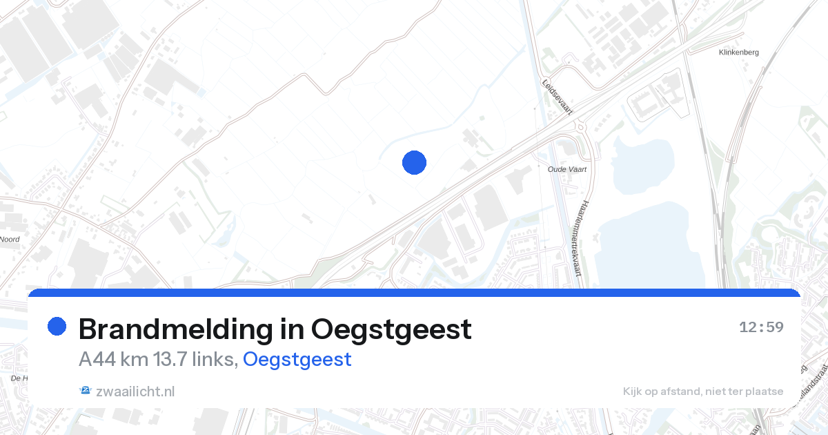 Brandmelding in Oegstgeest — 27 aug 2026