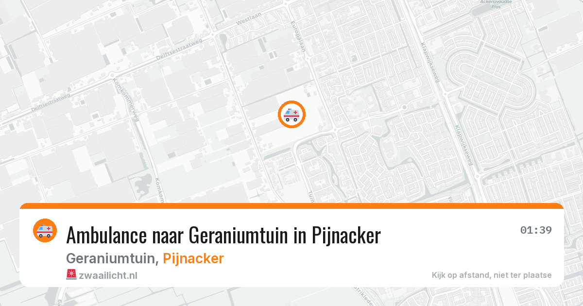 Ambulance naar Geraniumtuin in Pijnacker — 9 mei 2026