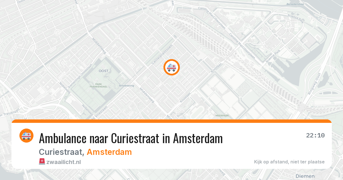 Ambulance naar Curiestraat in Amsterdam — 15 mrt 2026