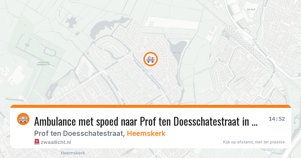 Ambulance met spoed naar Prof ten Doesschatestraat in Heemskerk — 11 jun 2026