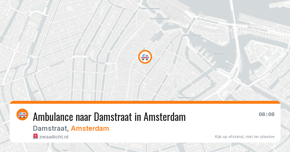 Ambulance naar Damstraat in Amsterdam — 9 aug 2026