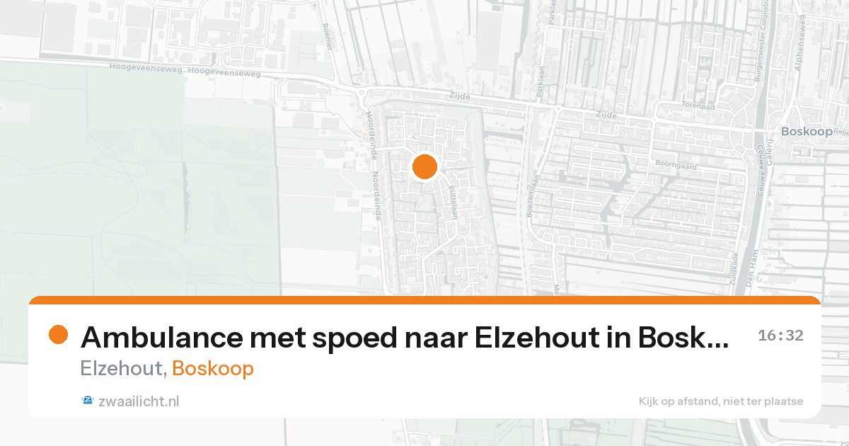 Ambulance met spoed naar Elzehout in Boskoop — 17 aug 2026