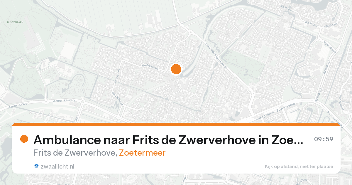 Ambulance naar Frits de Zwerverhove in Zoetermeer — 24 aug 2026