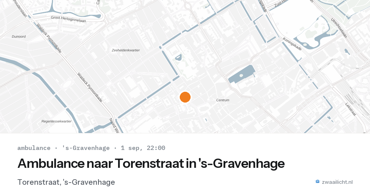 Ambulance naar Torenstraat in 's-Gravenhage — 1 sep 2026
