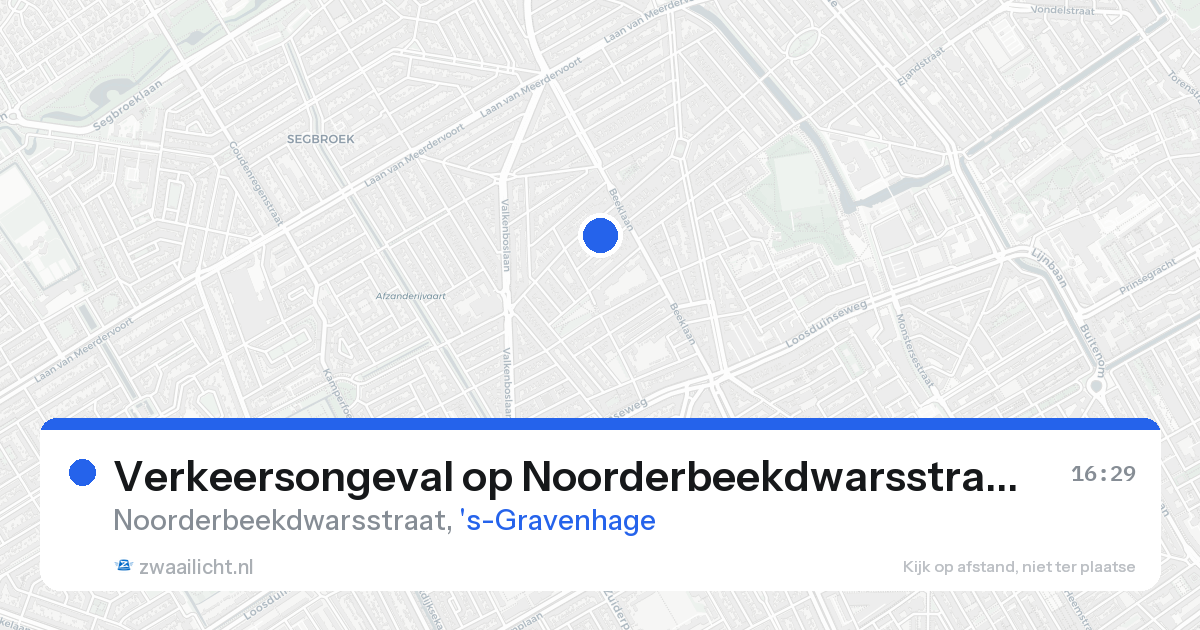 Verkeersongeval op Noorderbeekdwarsstraat in 's-Gravenhage — 21 aug 2026